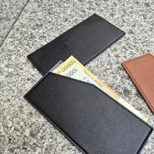 심플 PU가죽 슬림 얇은 지폐 카드 장지갑 파우치