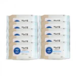 ( )하늘선물물티슈30매 리필-10개 휴대용 소형 파우치형 아기 유아 판촉 홍보