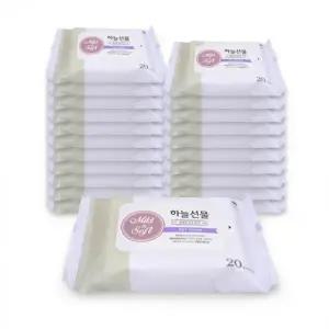 ( )하늘선물물티슈20매 리필 20개 휴대용 소형 파우치형 아기 유아 판촉 홍보