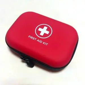 ( )차량용 여행용 구급파우치 방수 응급약 보관가방 휴대용 구급 응급상자 함 비상약 낭 보건실 레드 답례