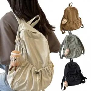 이거찜 포켓 캔버스 스트링백팩  캔버스백  직장인   손가방
