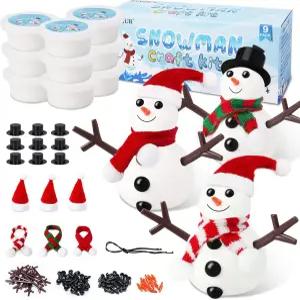 9팩 들을 위한 눈사람 키트 만들기 클레이 DIY 모델링 크리스마스 스타킹 스터퍼 공예 선물