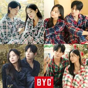 BYC 외 커플 잠옷 세트 수면 겨울 울트라 밍크 스판 긴팔 남성 여성 파자마 바지 체크 빅사이즈 110 모달 하의 순면 기모 큰 남자 여자 털 극세사 주니어 따뜻한 포근한 한파
