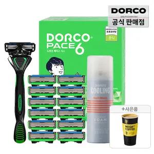 도루코 페이스6 면도기 풀세트2호+증정(메가커피HOT)/호환가능/6중날