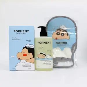 포맨트 아크네 퍼퓸샤워 코튼허그 500ml 짱구에디션(+짱구목욕장갑)