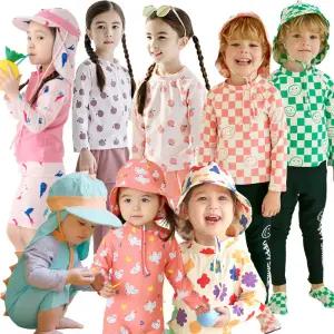 유아 래쉬가드 아기 수영복 세트 여아 남아 아동 키즈 가운 썬햇 플랩캡