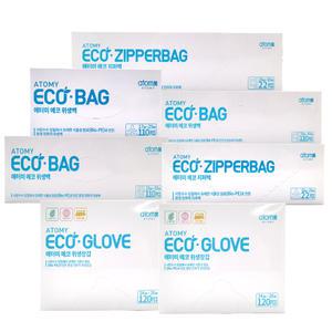 애터미 주방잡화7종세트 에코지퍼백(대,소)+위생백(대,중,소)+에코위생장갑2개/비닐백,지퍼백