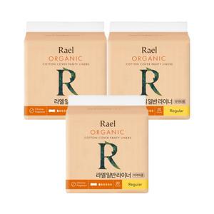 라엘 유기농 순면커버 팬티라이너, 레귤러, 20P, 3개