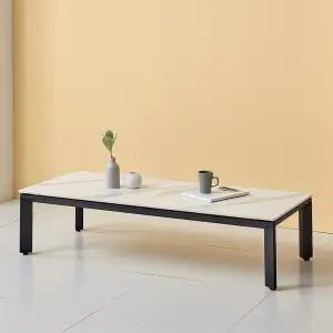 모노클 포세린 통세라믹 좌탁 거실 소파테이블 1400 (화이트,그레이)_착불배