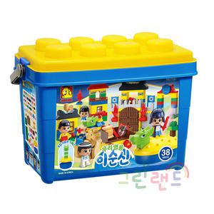 우리영웅 이순신 거북선 38개월 Hs2761 토들블록 186pcs 피규어4명 동물2마리 이순신장군 영웅 통블록