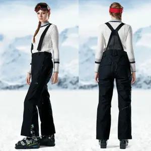 남여공용 스키복 보드복 방풍 방수 코팅 벤틸 멜빵 탈부착 바지 팬츠 블랙 FZ906-1
