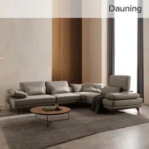 [다우닝] 클라임 4인 코너 리프트업 전체 천연가죽 소파