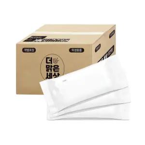 업소용물티슈 더맑은 무지/무인쇄 도톰고급형 800매 대용량 개별포장