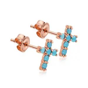 18K 볼륨 스톤 터키석 침귀걸이 한쌍 NPE39089