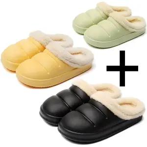 하나 더 호빵 털슬리퍼 겨울철 따뜻한 털실내화 거실 사무실 여학교 털슬리퍼