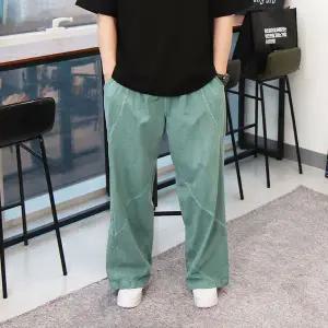 [우기브로]WSN 남자 덜시티 피그먼트 사선절개 와이드팬츠