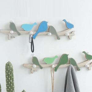 [마이모노샵] 벽면 벽장식 우드 참새 수납 보관 옷걸이 고리 행거 후크