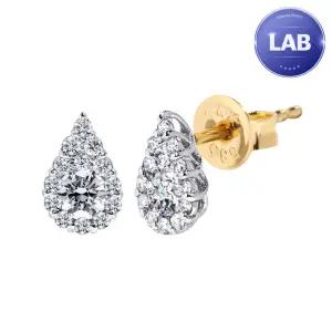 [한국금다이아몬드] 18K 랩 다이아몬드 물방울 랩 귀걸이