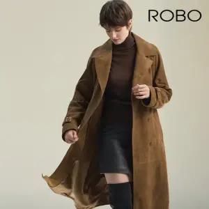 [최초가 890 000원] 로보 24FW 스웨이드 더블 롱 트렌치코트