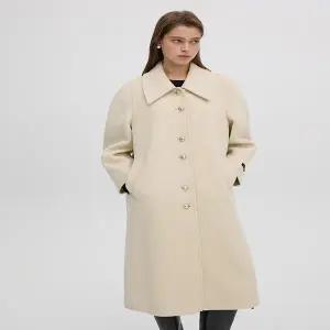 [올리브데올리브] OW4WHA56 둥근 소매 싱글 롱 핸드메이드 코트