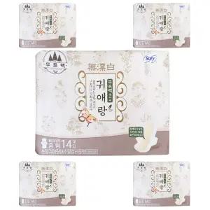 쏘피 귀애랑 무표백 속커버 생리대 울트라 날개 중형 70매입