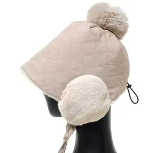 [하프클럽/]ACU069.밍크 방울 귀도리 여성 털모자 방한모자 겨울 패딩 귀달이
