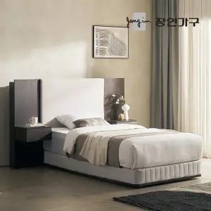 장인가구 까르뎅차콜 패브릭 LED 호텔 침대 투매트리스 프레임 SS+유로탑