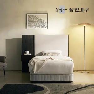 장인가구 까르뎅차콜 패브릭 LED 호텔 침대 투매트리스 프레임 SS+400협탁1