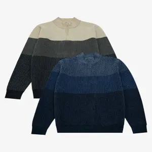 [대구백화점] [크로커다일]셔닐 자카드 한기장 하프 집업 니트(CDAAAKR4332)