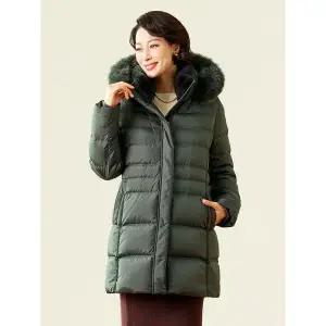 [하프클럽/]줄리안 폭스후드 머스크렛 카라  코트 K234CT01