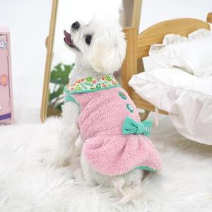 패리스독 리본후리스 원피스 S-XL 귀엽고 따듯한 강아지원피스