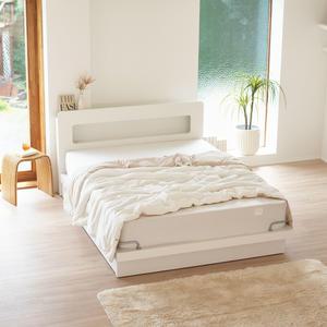 로망스 LED 수납헤드 평상형 침대 파워본넬 자가드 매트 Q