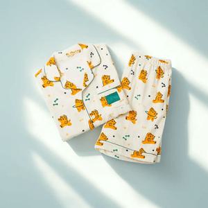 커플파자마 무직타이거 스파오 반팔 파자마(IVORY)