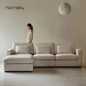 홈리 모먼트 2610 구스 유럽 다비스 패브릭 4인 소파 쇼파+스툴