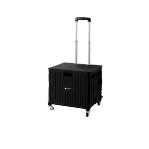 홈앤하우스 4바퀴 접이식 핸드카트 65L + 뚜껑 세트, 블랙, 1개