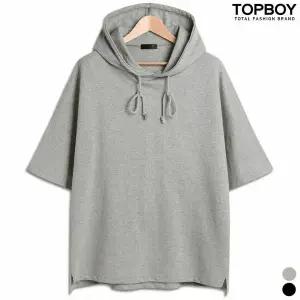 [하프클럽/탑보이]쭈리 옆트임 오버핏 후드 반팔티 (GL001)
