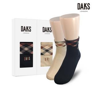 닥스양말 숙녀2족 선물세트 무압박 단목 사선하우스체크 23406