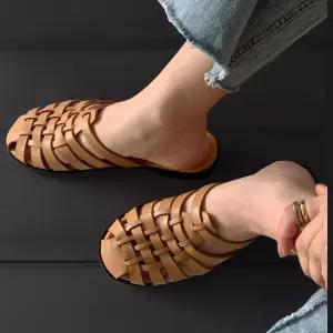 여성 스트랩 장식 캐주얼 뮬 샌들