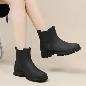 여성 여름 방수 미끄럼 방지 숏 레인 부츠