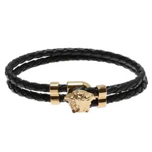 26SS 베르사체 메두사 브레이디드 레더 브레이슬릿 골드 DG05579 DMTN D41O
