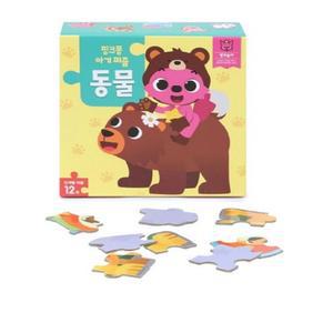 핑크퐁 아기 말 배울 때 시작하는 첫 단계별 퍼즐 동물 12종 어린이 선물