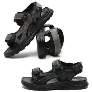 [하프클럽/]찍찍이 스트랩 남성 여름샌들 3cm 플랫폼 굽높이샌달