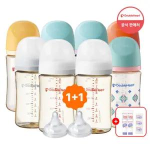 더블하트 모유실감 헬로베이비 말랑이 160ml 트윈세트 (젖병2+젖꼭지2)+증정품