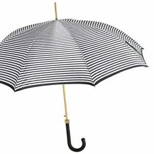 [롯데백화점]파소티 우먼클래식 스트라이프 블랙 레더 자동우산 WC6148P
