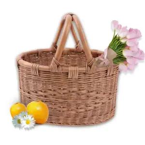 라탄 바구니/소풍 바구니/원형 바구니(대)