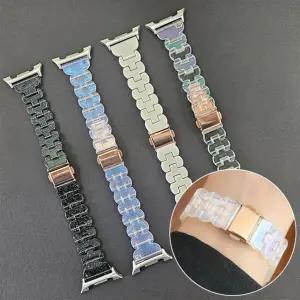 갤럭시워치 8/7울트라 47mm 1 2 세대 호환 오로라 글리터 레진 스트랩 밴드 시