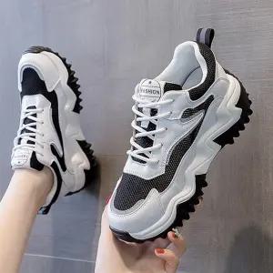 여성 스트릿패션 배색 어글리 슈즈 운동화