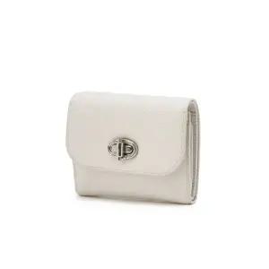 [롯데백화점]질스튜어트 [지폐수납가능]아리보리가죽 오브 장식 3단 반지갑 JAWA5F011IV