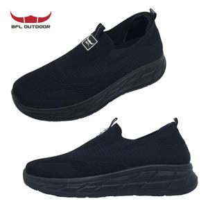 BFL 3325 발편한 남성 슬립온 운동화 끈없는 니트 신발 여성 검정 스니커즈 커플신발 RU33BK-U25