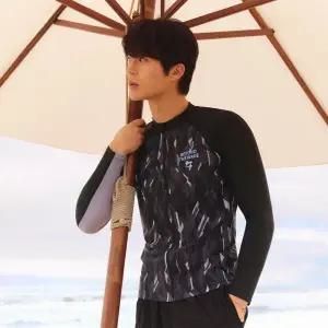 [롯데백화점]레노마 남성 비욘드 지오메트리 집업 래쉬가드 세트 블랙 RN-MS2F924-BK